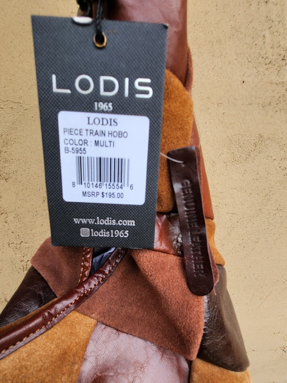 Lodis Patchwork Leather Hobo Bag in Multi Brown Tones - Picture 9 of 12
